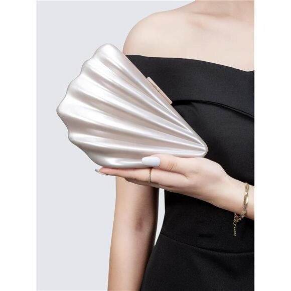Seashell  Clutch Bag | Elegant Pearl Evening Purse - Picture 1 of 5